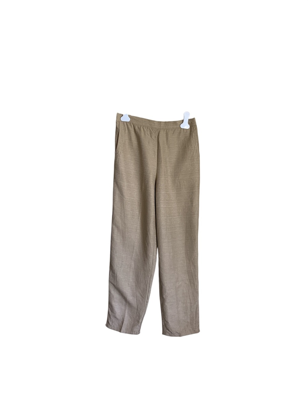 Alfred Dunner Taupe Elastic-Waist Straight-Leg Pants